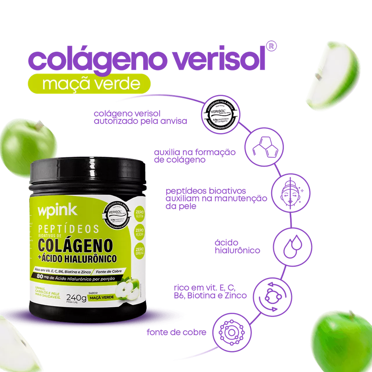 colágeno de maçã verde - 240g - the supply - Imagem 2