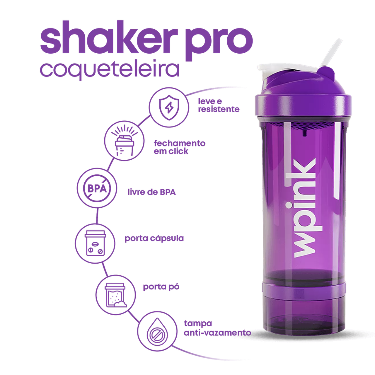 shaker pro coqueteleira 700ml - Imagem 2