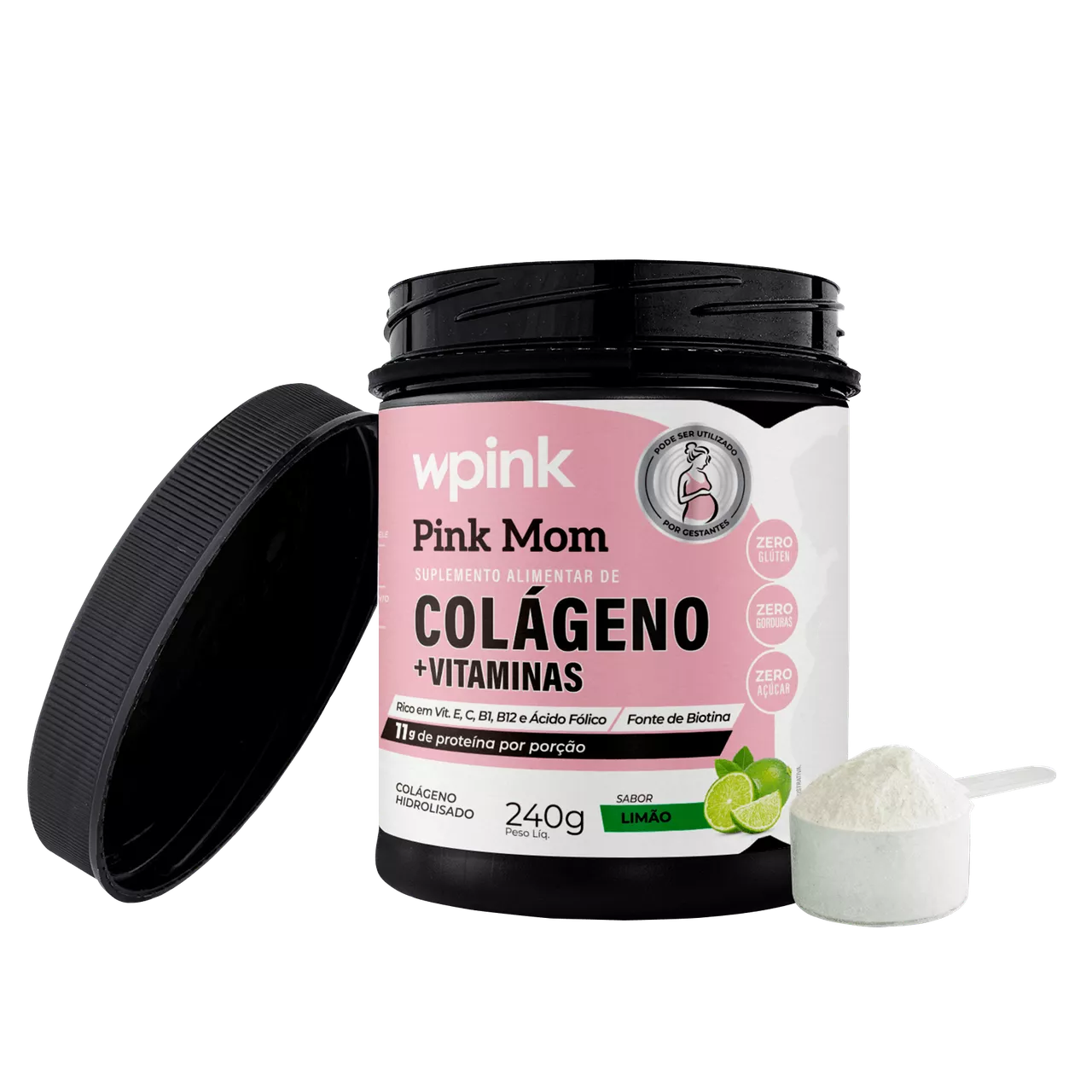 colágeno pink mom de limão - 240g - Imagem 5