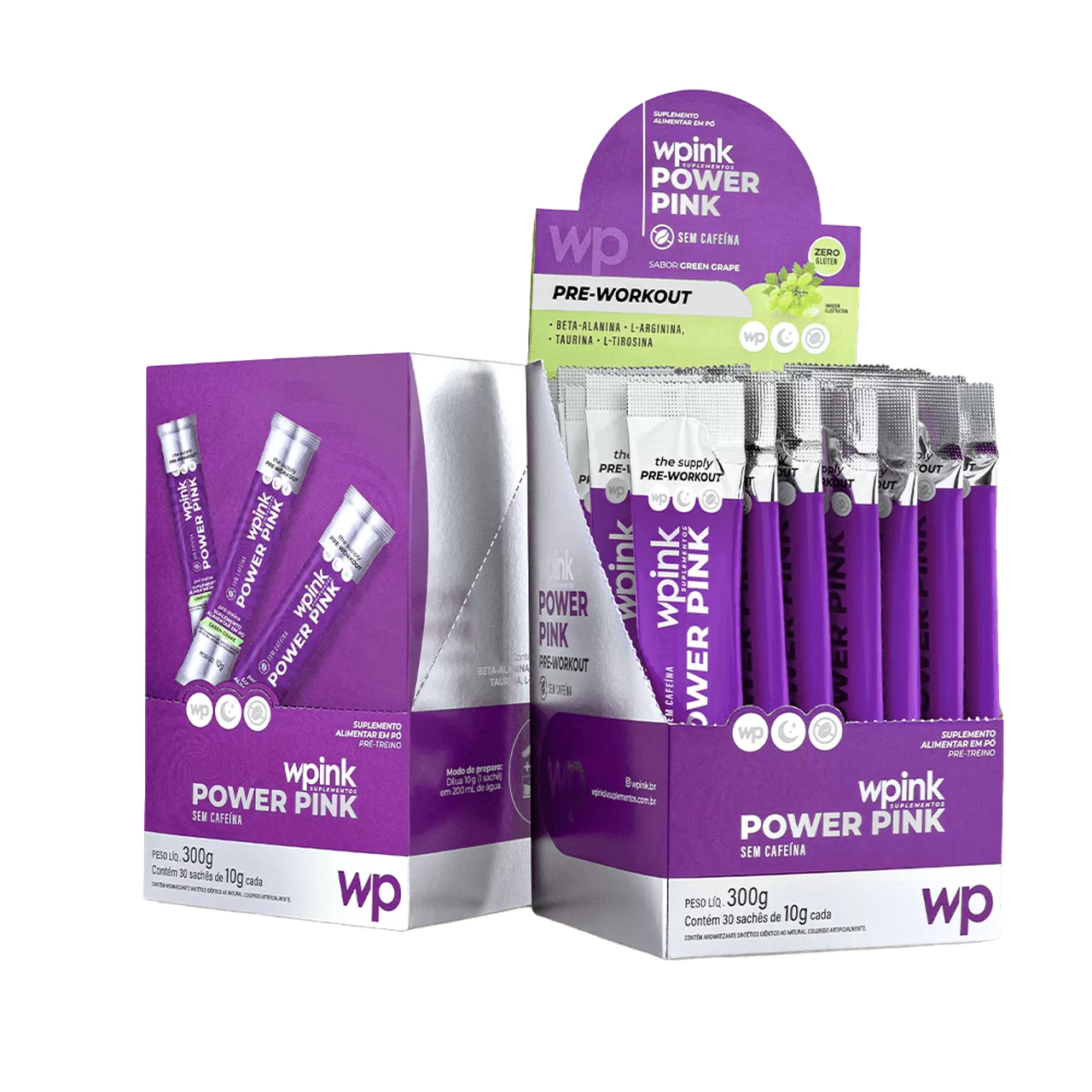 power pink sem cafeína de uva verde - pré-treino - 300g - Imagem 6